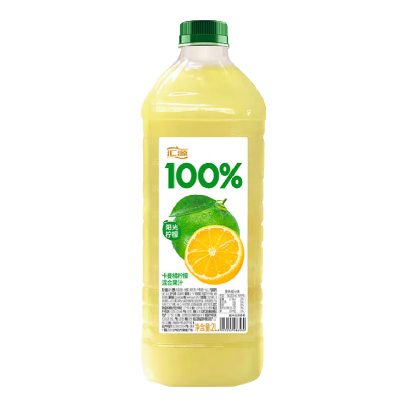 plus会员、需首购:汇源 100﹪阳光柠檬混合果汁2000ml*1瓶 8.52元包邮