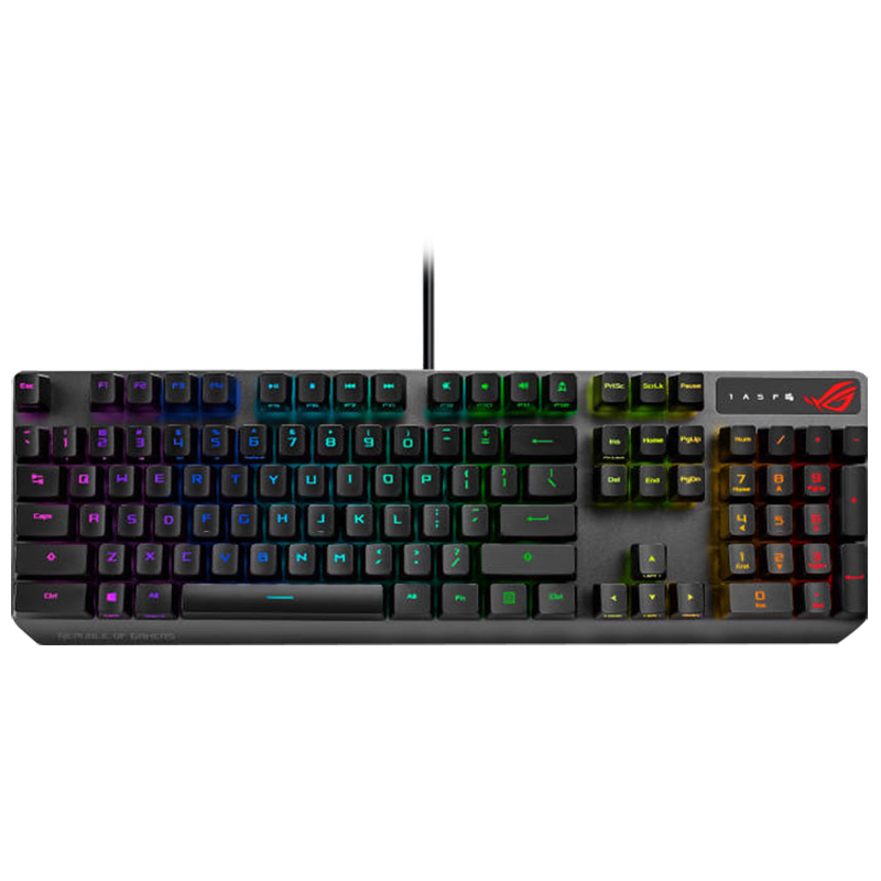 ROG 玩家国度 游侠 RX PBT版 104键 有线机械键盘 黑色 ROG RX红轴 RGB 496.51元