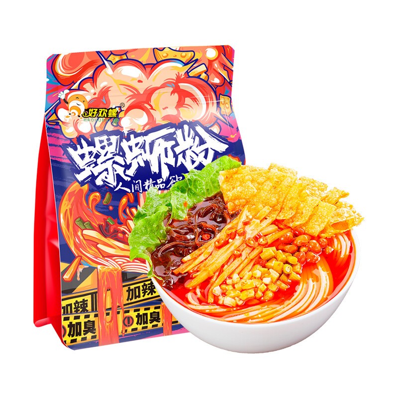 好欢螺 螺蛳粉（水煮型）广西柳州特产 方便速食粉丝米线 加辣版400g 5包 79.