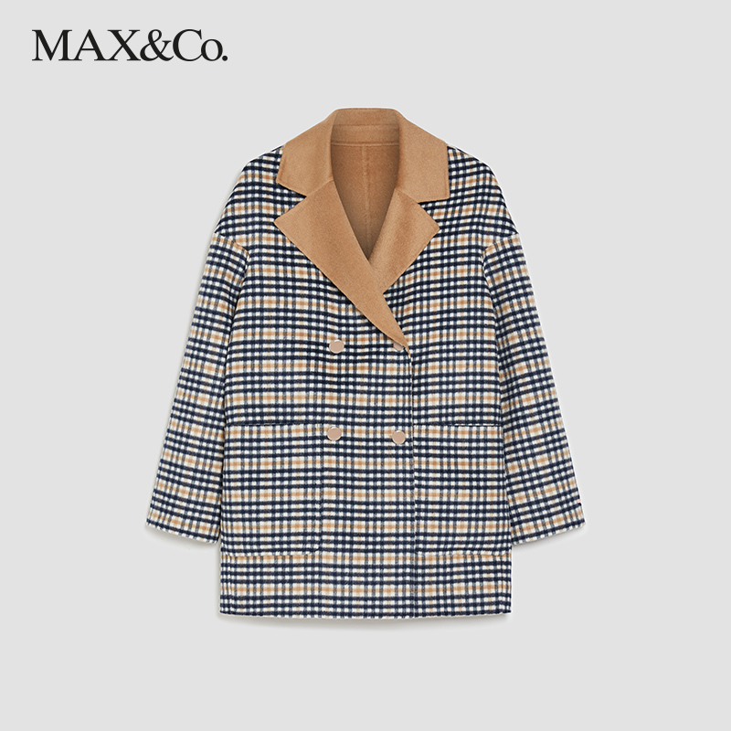 MAX&Co. 麦克斯蔻 2023春夏新款 正反两穿羊毛混纺大衣7081023003001maxco 3780元