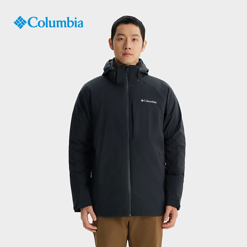 20点：Columbia 哥伦比亚 银点650蓬 鸭绒三合一冲锋衣 XE5489 010 XE5489 男款 1334元