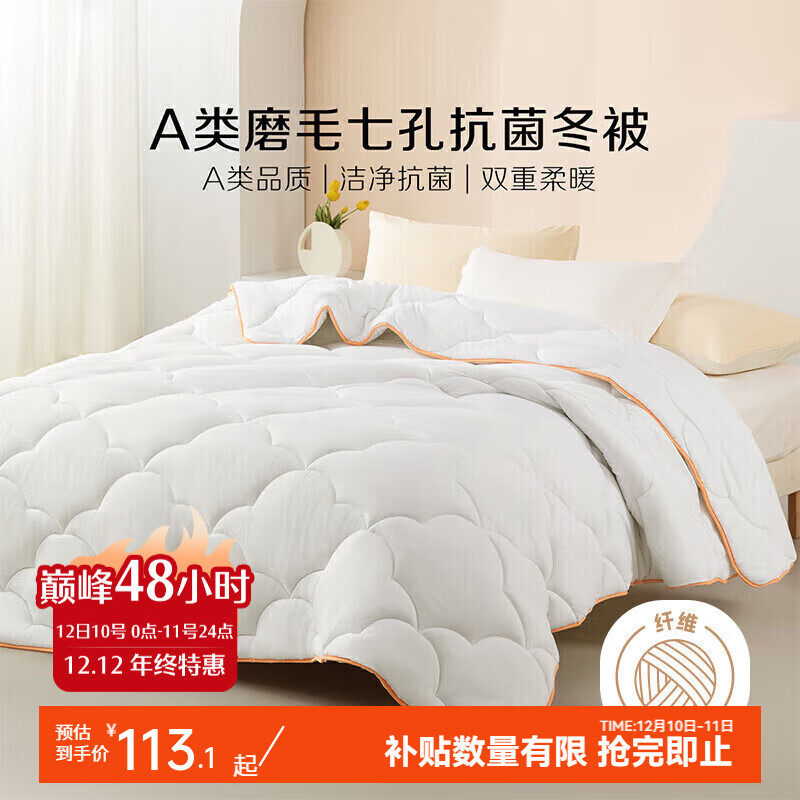 BLISS 百丽丝 A类七孔透气纤维冬被 200cm×230cm 67.72元（需用券）