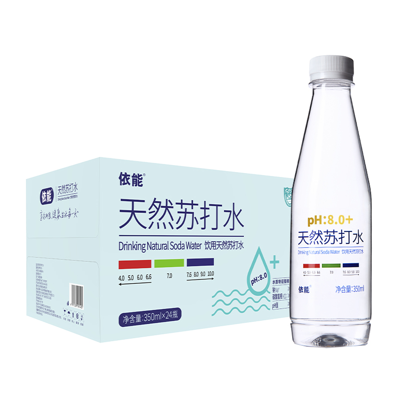 88VIP：yineng 依能 天然苏打水350ml*24瓶 25.9元（需买2件，需用券）