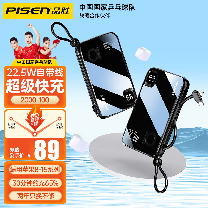 PISEN 品胜 移动电源 优惠商品 59元（需用券）