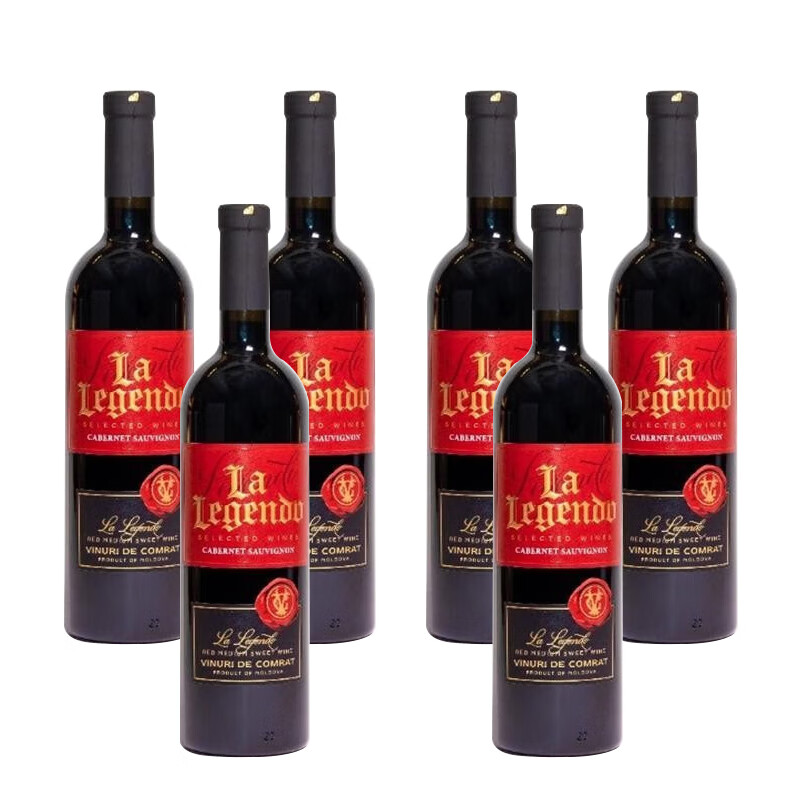BRANESTI 布拉涅斯蒂 摩尔多瓦原瓶进口 传奇赤霞珠 12.5度半甜红葡萄酒 750ml*6 