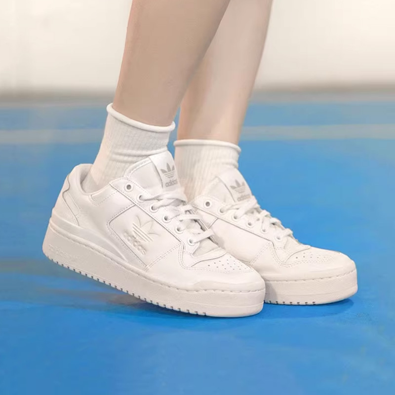 adidas 阿迪达斯 官网三叶草FORUM BOLD W 女子经典运动厚底增高鞋FY9042 白 36(220mm