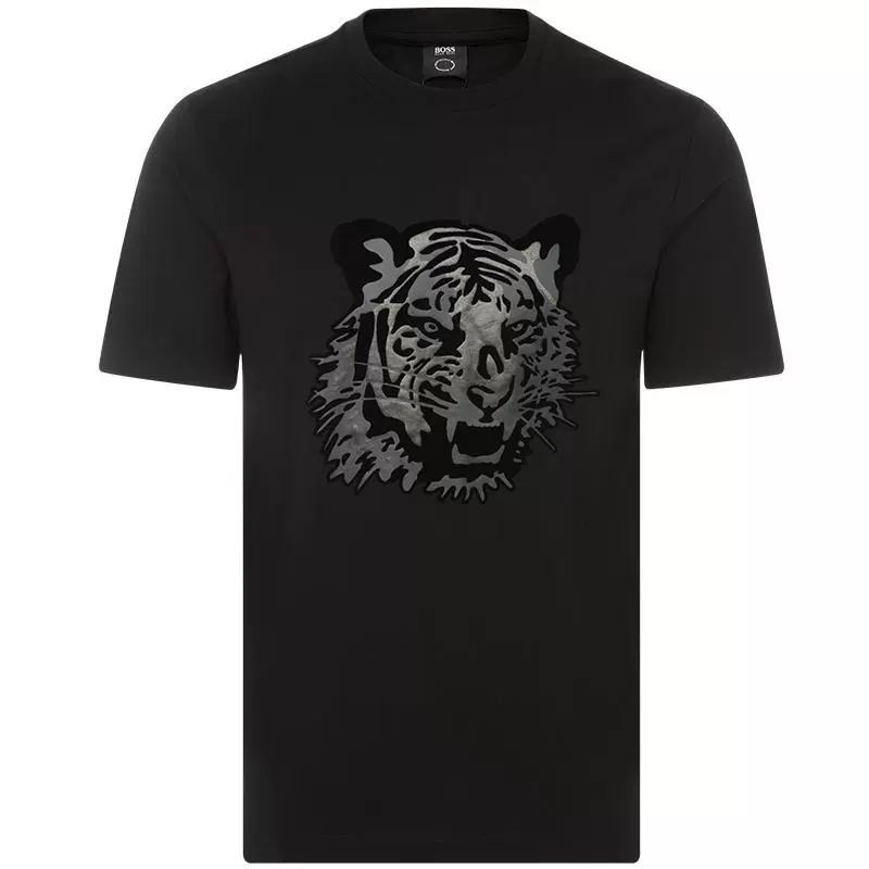 hugo boss 黑色全棉印花男士短袖t恤 ￥322.6 - 逛丢