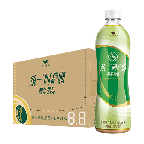 plus会员、概率券：Uni-President 统一 阿萨姆煎茶奶绿450ml*15瓶*2件 66.72元包邮