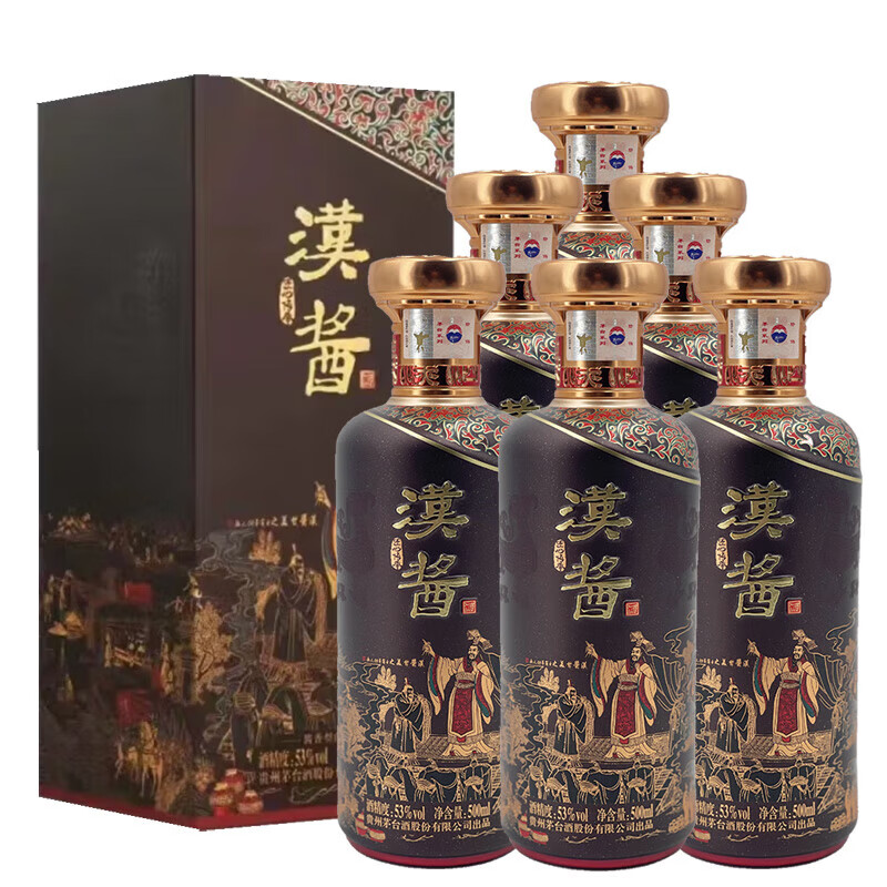 PLUS会员：MOUTAI 茅台 汉酱·匠心传承 酱香型白酒 53度 500mL 6瓶 礼盒装 2106.52