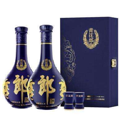 8号截止、预售：郎酒 青花郎 53度 酱香型白酒 500ml*2瓶 礼盒装（带酒具&年份