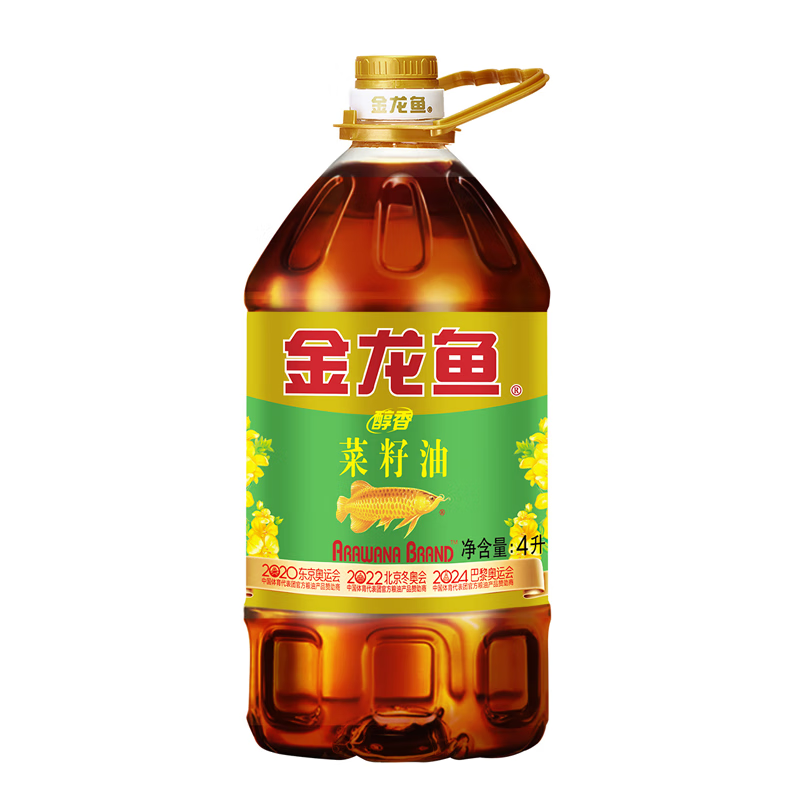 金龙鱼 醇香菜籽油4L*1桶 43.56元