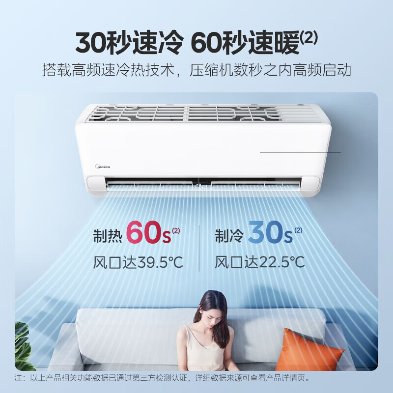美的 冷静星升级款KFR-35GW/N8XA1P 变频冷暖挂机 大1.5匹 新一级能效 1768.68元