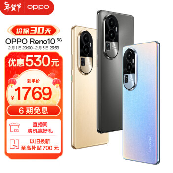 OPPO Reno10 5G手机 8GB+256GB 月海黑 ￥1769