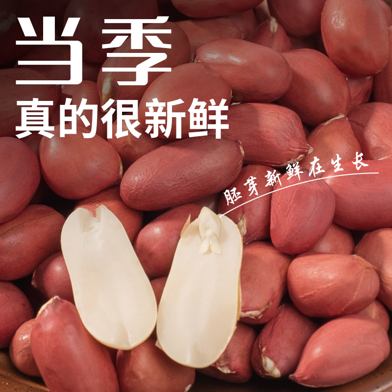 万谷食美 红花生米500g当季新粮五谷杂粮豆东北粗粮红衣花生米 12.16元