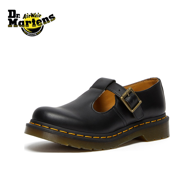 移动端、88VIP：Dr.Martens 马丁博士Polley百搭通勤T字光面皮浅口皮鞋玛丽珍鞋 1