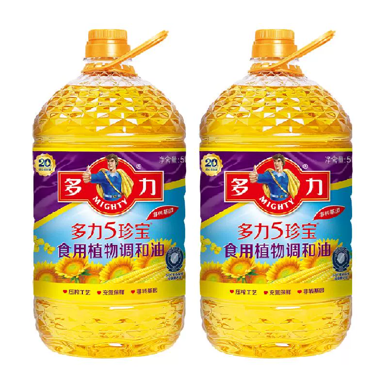 MIGHTY 多力 5珍宝食用植物调和油 5L*2 ￥109.81