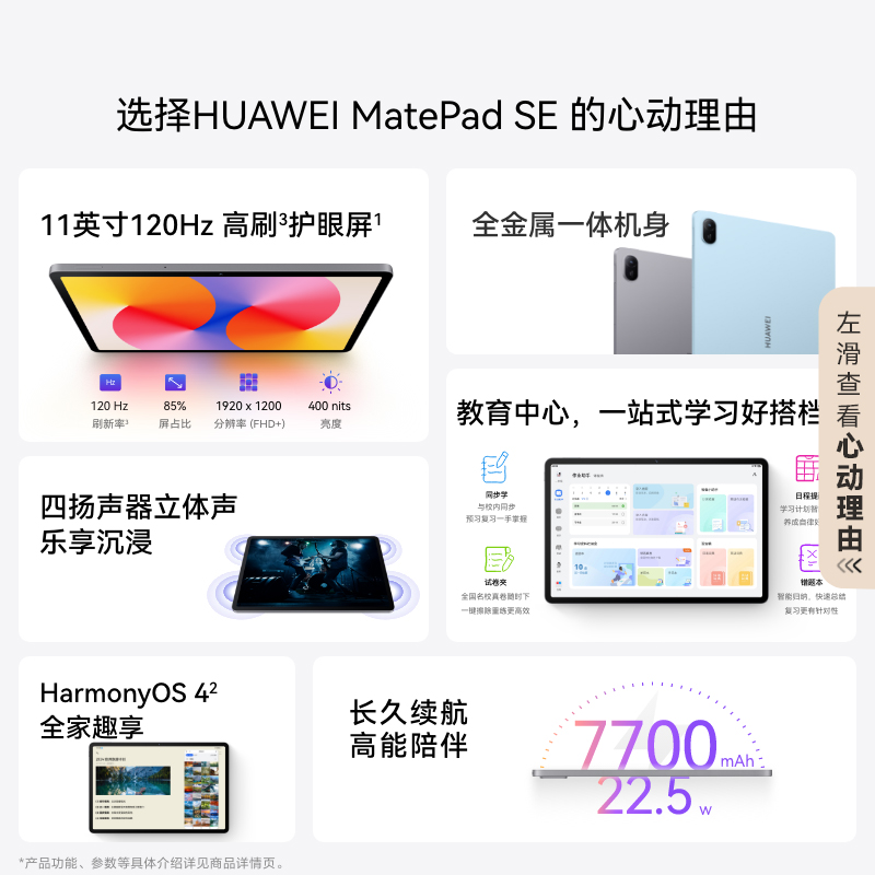 88VIP：HUAWEI 华为 平板MatePad SE11英寸活力版2024大学习ipad追剧上网 1424.05元