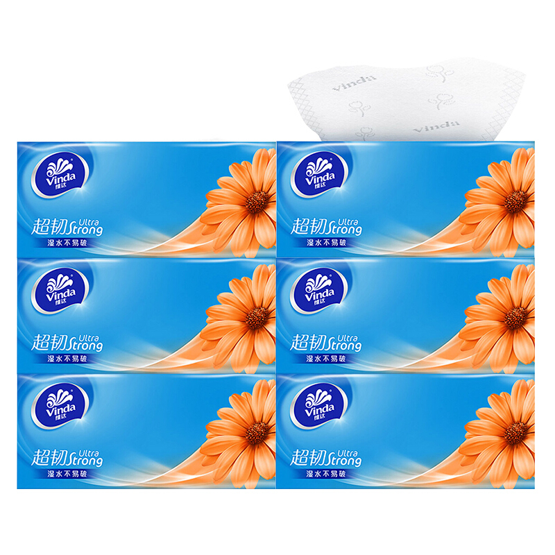 Vinda 维达 纸巾抽纸3层加厚 餐巾纸 面巾纸 卫生纸 18包抽纸（一提装） 23.76