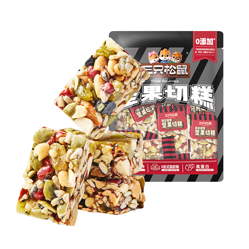 三只松鼠 坚果切糕500g 新疆风味饼干蛋糕中式点心休闲零食 8.8元（需首购）