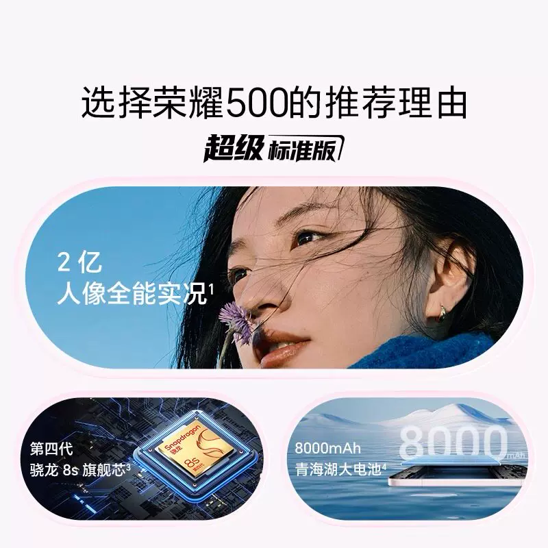 荣耀 500 2亿像素人像 8000mAh电池 智能手机 3134.05元 - 86线报