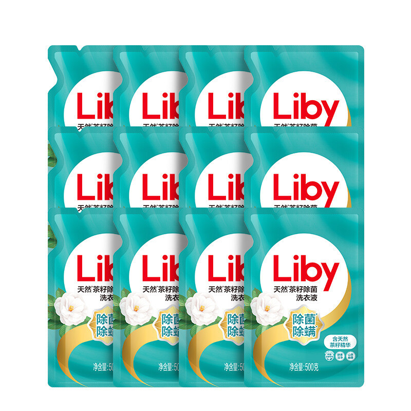 Liby 立白 天然茶籽除菌洗衣液 500g*12袋 山茶幽香 37.97元（需买2件，共110.45元