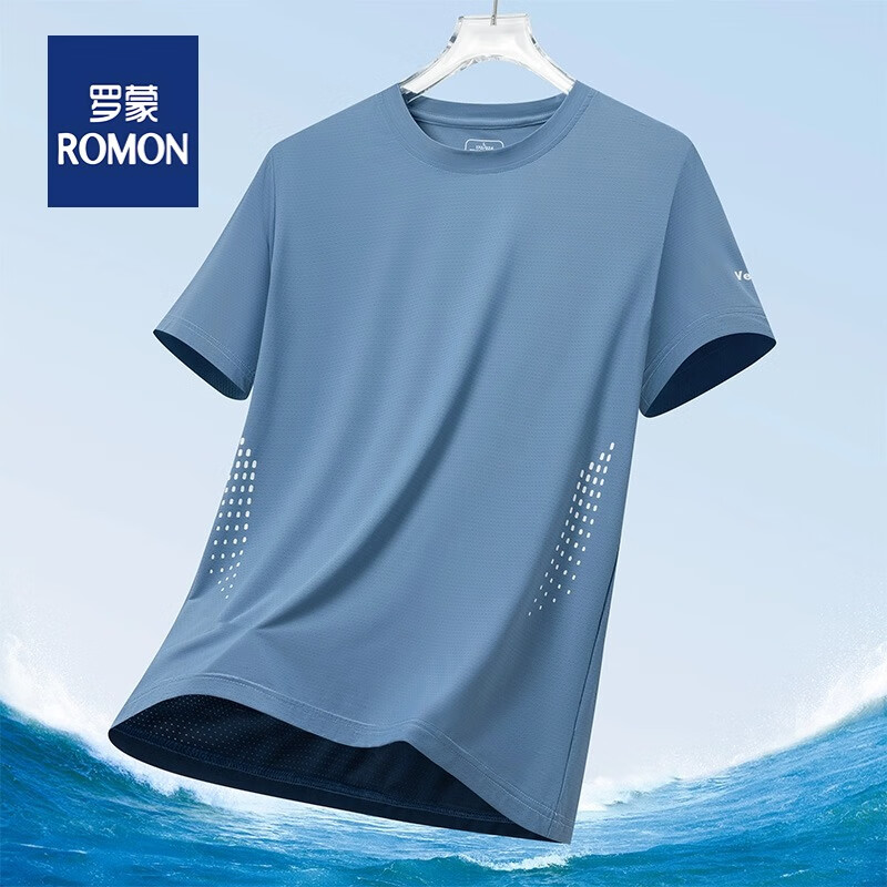 ROMON 罗蒙 夏季薄款男士圆领短袖t恤速干吸汗 19.45元（需买2件，需用券）