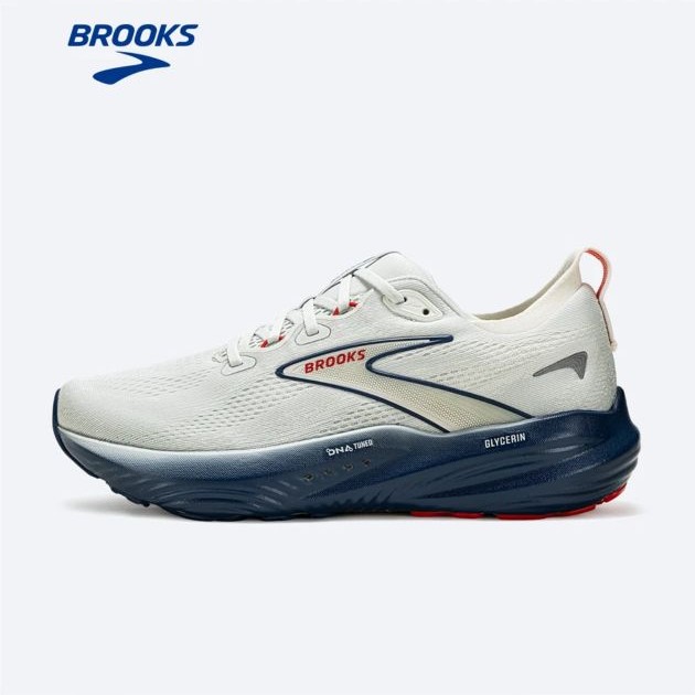 BROOKS Glycerin 甘油22 跑步鞋男子透气缓震支撑运动鞋跑鞋 男款平衡 浅灰/深牡