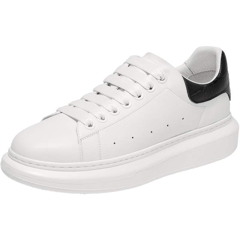 百丽 牛皮厚底增高休闲鞋男士板鞋A1160CM3 219元