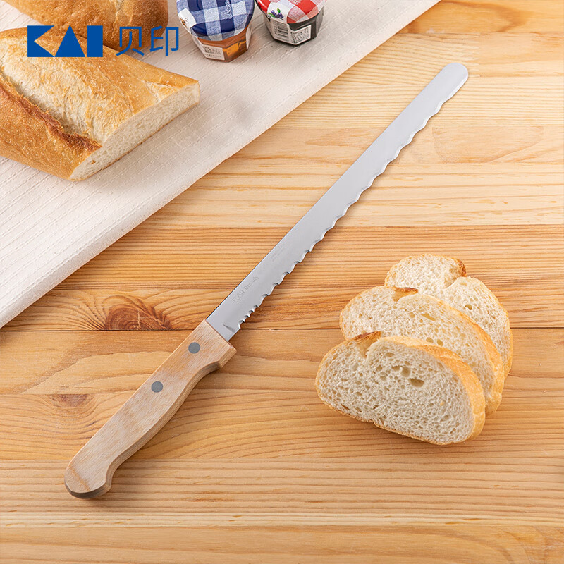 KAI 贝印 木柄面包刀（220mm） 83.3元