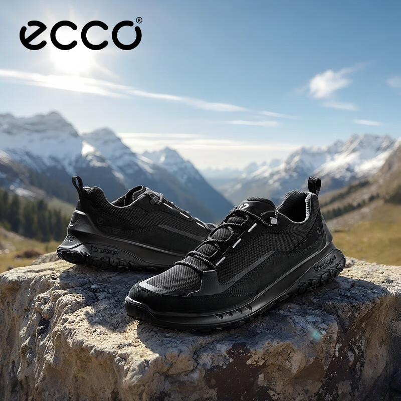 国家补贴：ecco 爱步 运动鞋男 网面透气缓震户外休闲登山徒步鞋 奥途824254 