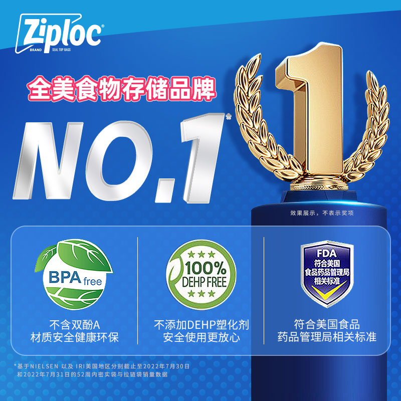 88VIP：Ziploc 密保诺 进口家用食品袋保鲜袋储存袋食品24只中号双链密实袋 20.