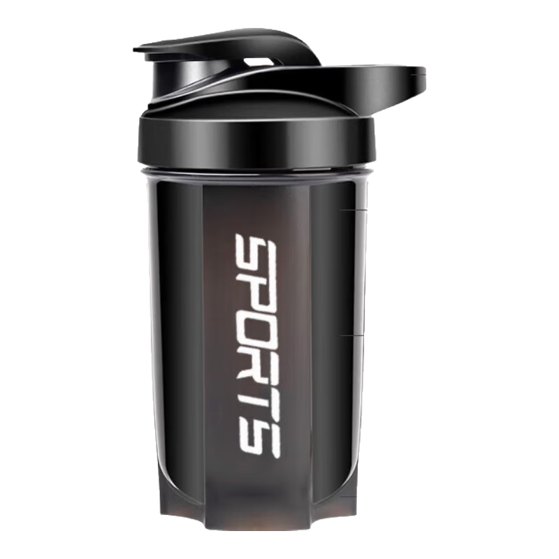 健身摇摇杯子 典雅黑600ML+带刻度+带不锈钢球 5.9元