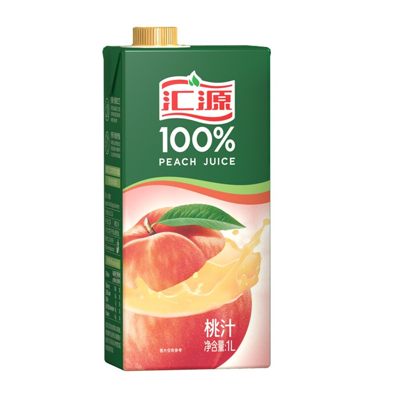 汇源 无添加纯果汁健康营养饮料 100%桃汁1L*6盒整箱礼盒 37.01元（需用券）