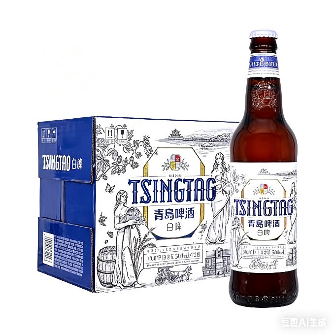 青岛啤酒 全麦精酿白啤500mL12瓶整箱 69.2元（需买2件，需用券）