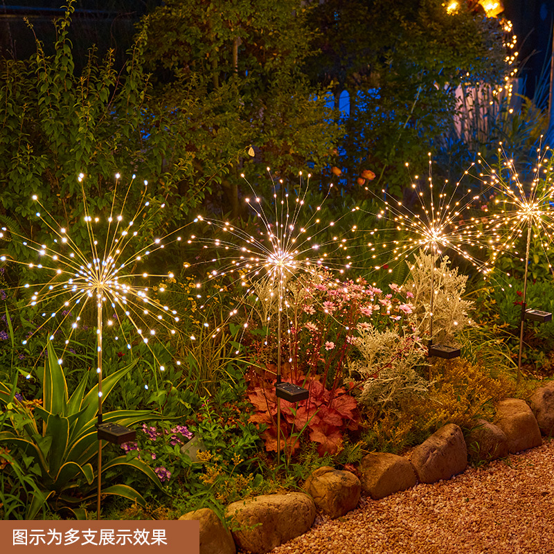 大单 太阳能蒲公英烟花地插灯庭院花园小院装饰景观氛围防水户外草坪灯 17