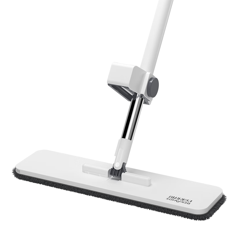 再降价：百家好世 平板拖把 42cm 2布 免手洗 洗脱一体 家用一拖净 29.9元(需