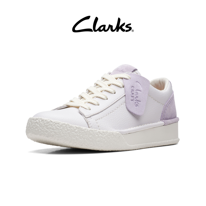 88VIP：Clarks 其乐 艺动系列女鞋春季舒适板鞋休闲拼色紫罗兰小白鞋运动鞋 56