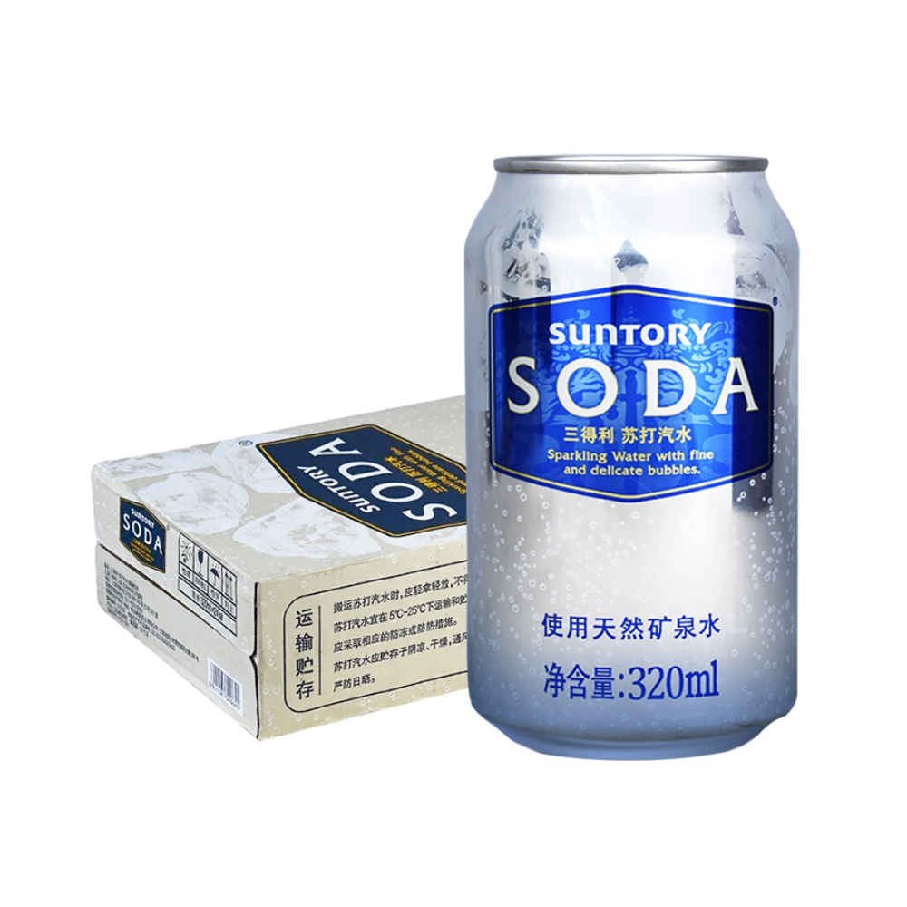 三得利苏打汽水天然矿泉水320ml*24罐 券后60元