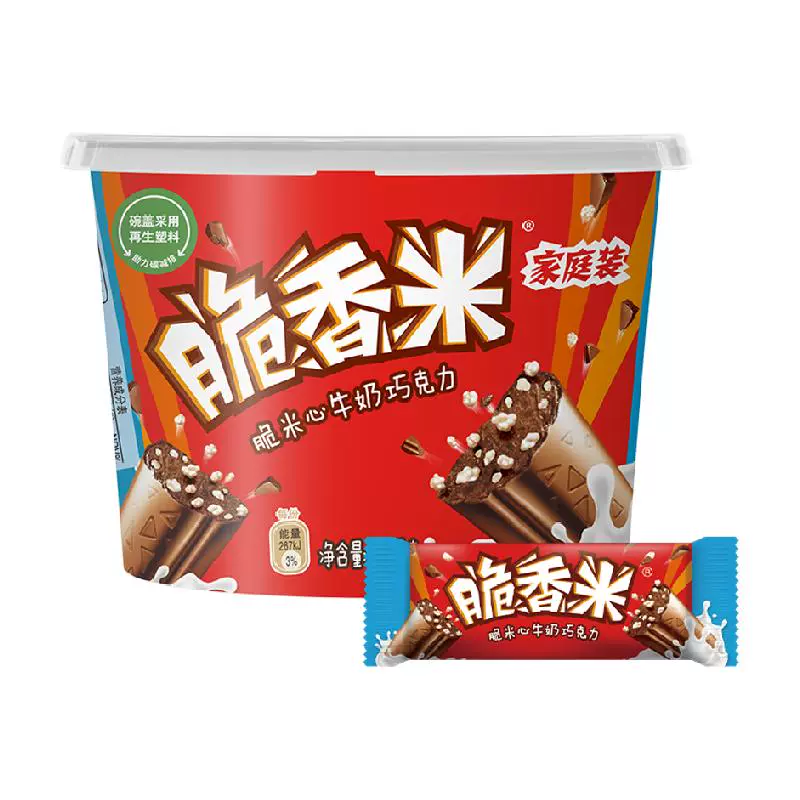 脆香米 脆米心牛奶巧克力216g*1桶 ￥18.71