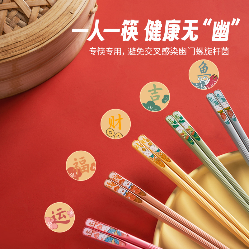 88VIP：康巴赫 新春五福筷子 5双 15.9元（需用券）