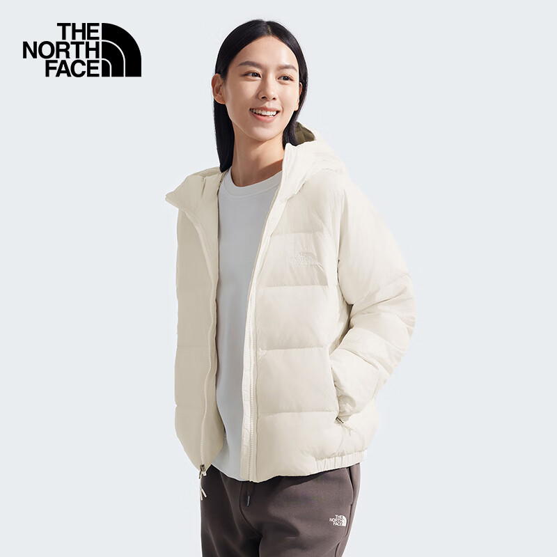 THE NORTH FACE 北面 羽绒服女户外600蓬鹅绒高蓬保暖外套7QVV 米白色/QLI M 1459元