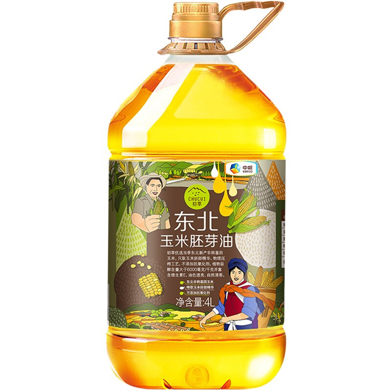 初萃 玉米胚芽油 4L 56.9元