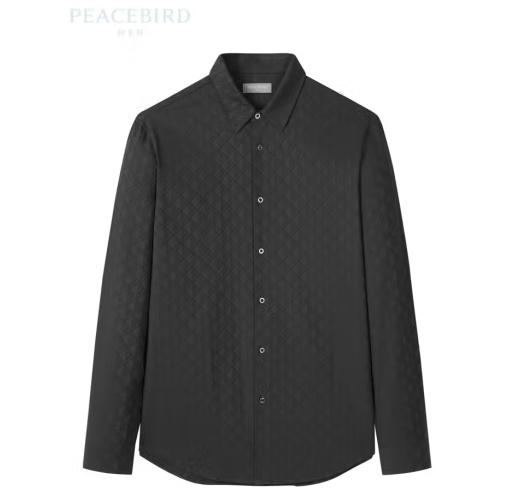 PEACEBIRD 太平鸟 冬季满印暗纹衬衫男 ￥49