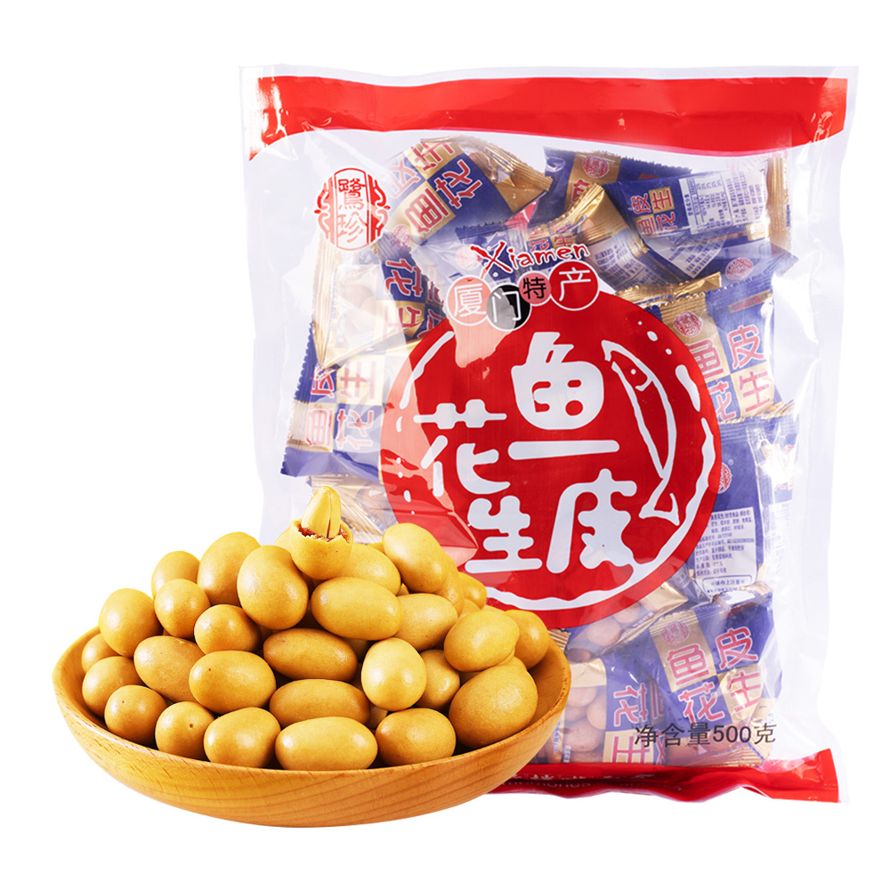 88VIP：鹭珍 鱼皮花生 500g 袋装 18.9元