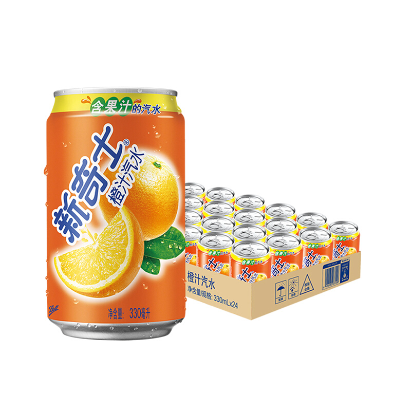 88VIP：sunkist 新奇士 屈臣氏新奇士橙汁汽水330ml*24罐 51.37元（需用券）