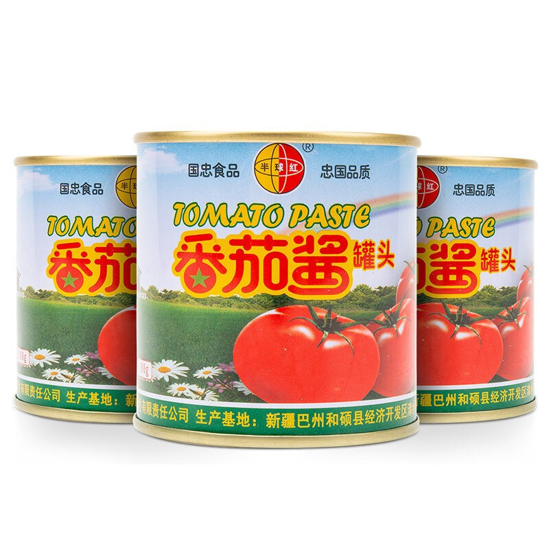 半球红 新疆番茄酱198g罐头无添加剂0脂肪纯西红柿调味料蕃茄酱 半球红198g 7.92元