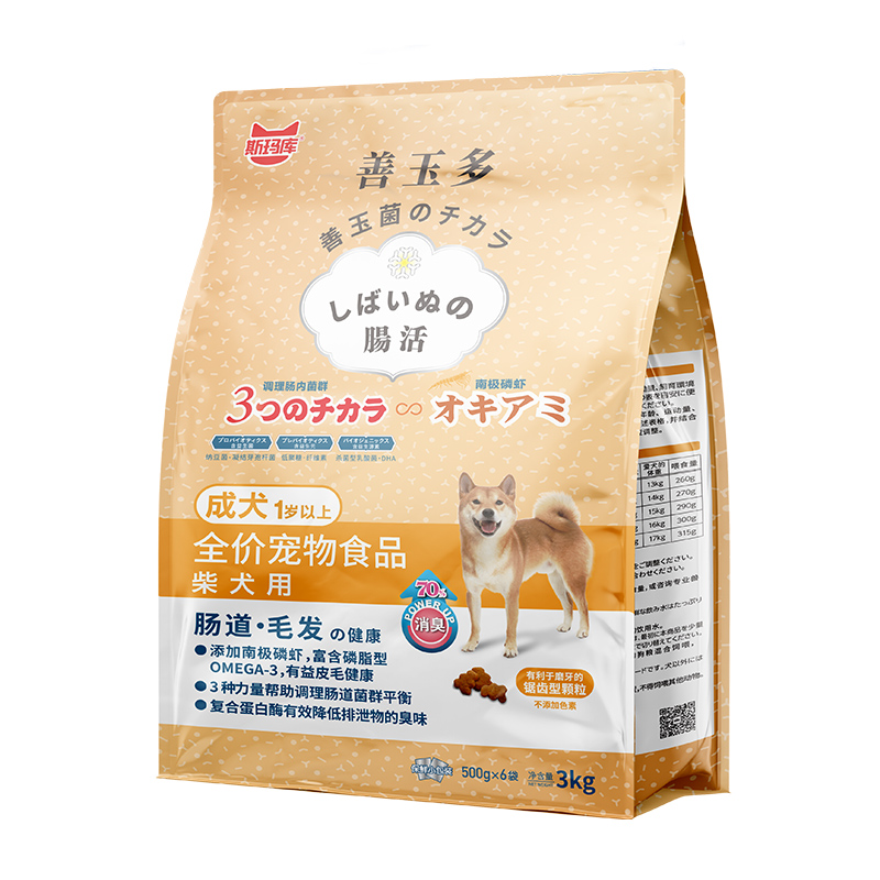 88VIP：斯玛库 善玉多狗粮柴犬专用成犬粮3kg(500g 151.05元