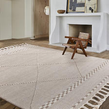 视觉味道 地毯客厅卧室沙发毯进口羊毛手工现代简约无胶 KAKA02 80*150cm 327.87