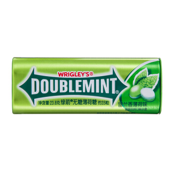 DOUBLEMINT 绿箭 无糖薄荷糖留兰香薄荷味35粒23.8g单盒金属装 临期 4.95元