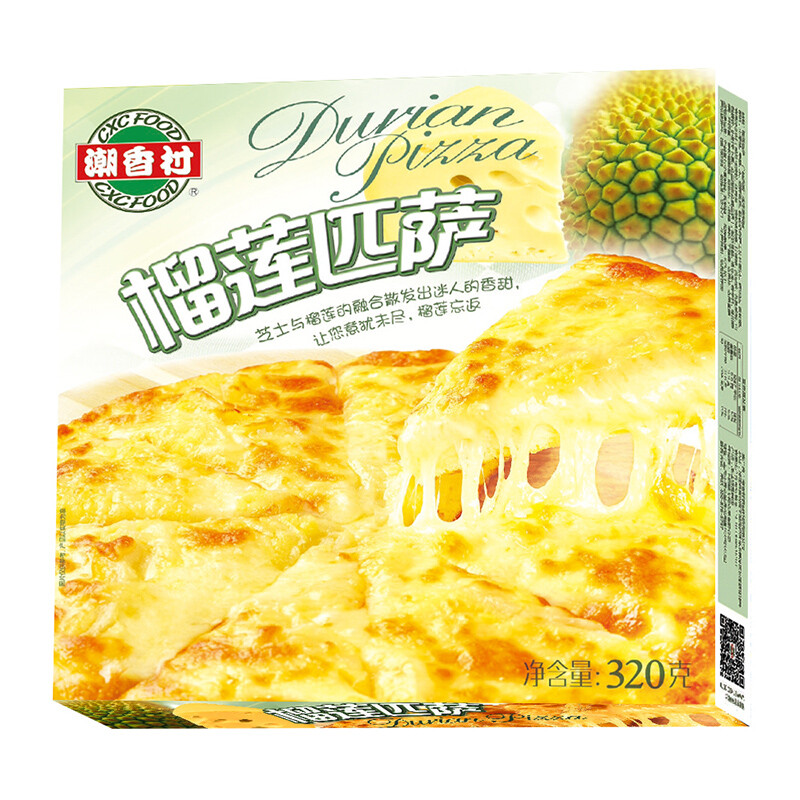 潮香村 榴莲披萨320g*1盒 冷冻食品 西式烘焙 马苏里拉芝士pizza半成品 17.65元